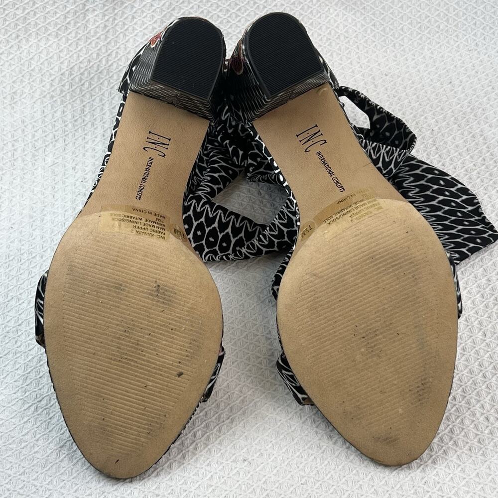 INC International Concepts Bow Tie Block Heel Sandals Women’s 7.5M Boho - Picture 5 of 11